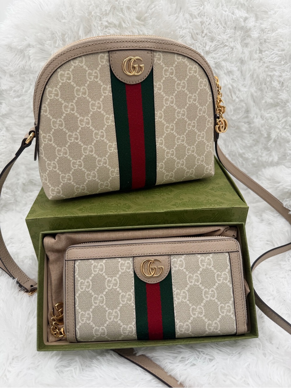 Gucci Ophidia GG Dome Shoulder bag with matching wallet full set 🔥❤️😍